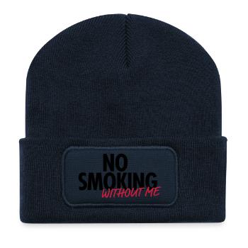 no smoking without me - Recycelte Patch Beanie - French Navy - Vorne