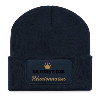 Réunion / 974 / Réunionnais / Réunionnaise - Beanie recyclé à patch - bleu marine - Devant