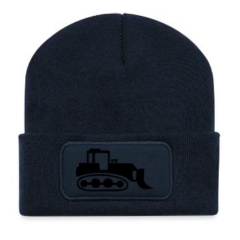bagger_01 - Beanie recyclé à patch - bleu marine - Devant