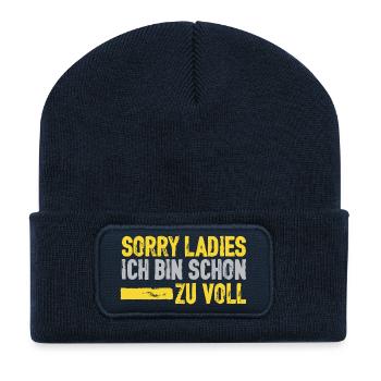Bier - Sorry Ladys, zu voll - Recycelte Patch Beanie - French Navy - Vorne