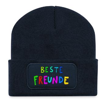 Beste Freunde Farbexplosion - Recycelte Patch Beanie - French Navy - Vorne