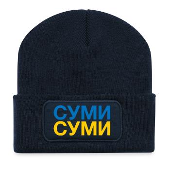 SUMY Drapeau ukrainien Ukraine - Beanie recyclé à patch - bleu marine - Devant