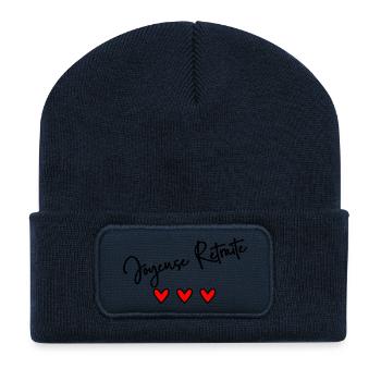 RETRAITE. BONNE RETRAITE. JOYEUSE RETRAITE - Beanie recyclé à patch - bleu marine - Devant