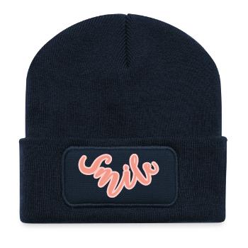 Smile - Recycled Patch Beanie - french navy - Front