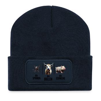 Die Spinnen Die Bullen Die Schweine - Recycelte Patch Beanie - French Navy - Vorne