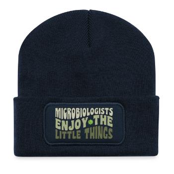 Mikrobiologen mögen die kleinen Dinge lustig - Recycelte Patch Beanie - French Navy - Vorne