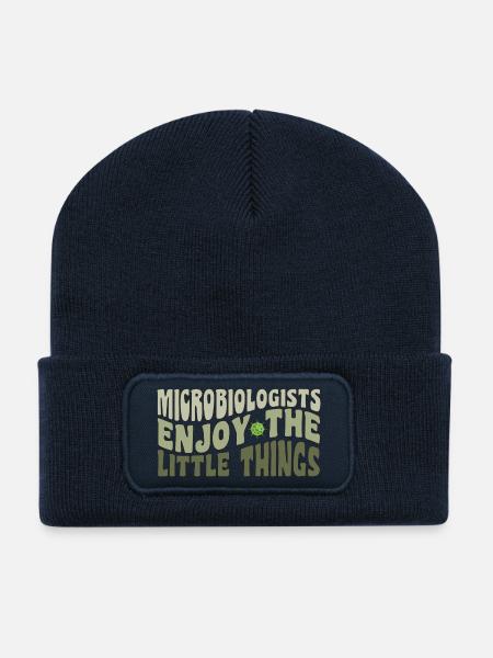 Mikrobiologen mögen die kleinen Dinge lustig - Recycelte Patch Beanie - French Navy
