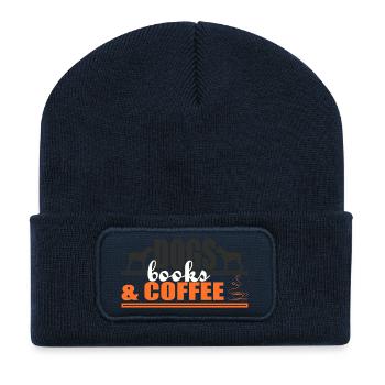 Dogs Books And Coffee - Recycled Patch Beanie - french navy - Front