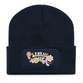 Spring Power Grovvy Frühlingsgefühl Blumen - Recycelte Patch Beanie - French Navy - Vorne