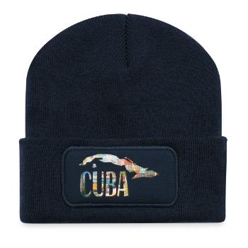 Aquarell Landkarte Kuba - Recycelte Patch Beanie - French Navy - Vorne