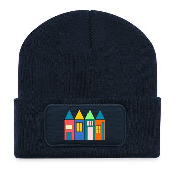 Jahrestag. Jubiläumsdekade. Humor. komisch - Recycelte Patch Beanie - French Navy - Vorne