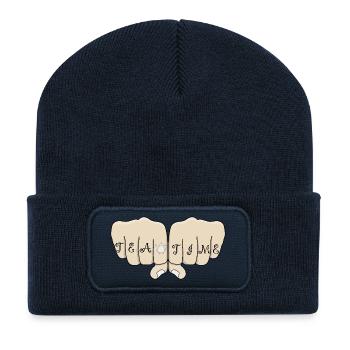 Knucle Cool Tea Time - Recycelte Patch Beanie - French Navy - Vorne