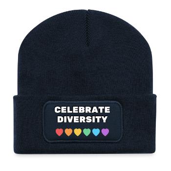 Celebrate Diversity Rainbow Hearts - Recycled Patch Beanie - french navy - Front