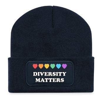 Diversity Matters Rainbow Hearts - Recycled Patch Beanie - french navy - Front