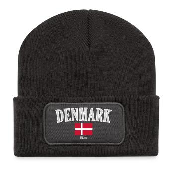Dänemark seit 980 – Skandinavien Nostalgie - Recycelte Patch Beanie - Dunkelgrau - Vorne