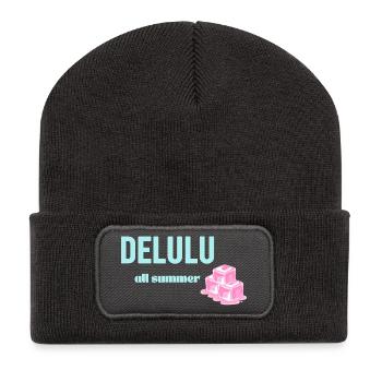 💭 Delulu All Summer – Fantasy Mindset Y2K Soft Gi - Recycelte Patch Beanie - Dunkelgrau - Vorne