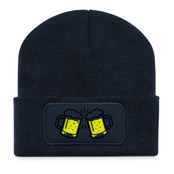 Toast beer Cheers - Recycled Patch Beanie - french navy - Front