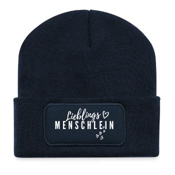 Kleiner Lieblingsmensch - Recycelte Patch Beanie - French Navy - Vorne
