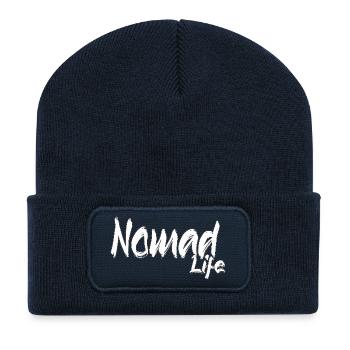 LEBEN AUF DER REISE - Recycelte Patch Beanie - French Navy - Vorne