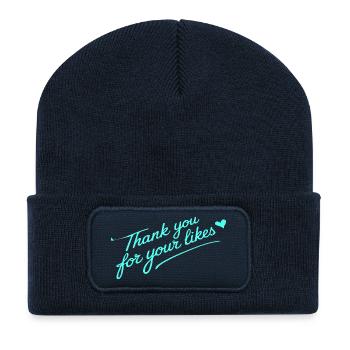 VIELEN DANK FÜR IHRE LIKES - Recycelte Patch Beanie - French Navy - Vorne