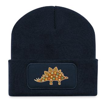 Süßer Lebkuchen Stegosaurus Weihnachten Deko Kids - Recycelte Patch Beanie - French Navy - Vorne