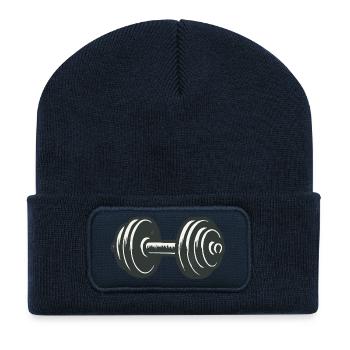Dumbbell Strength Workout Graphic - Recycled Patch Beanie - french navy - Front