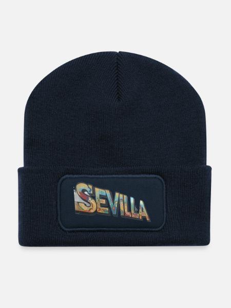 Sevilla Graffiti Farbenspiel - Recycelte Patch Beanie - French Navy