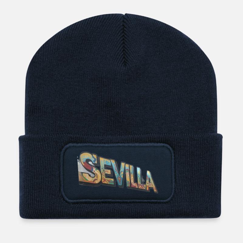 Sevilla Graffiti Farbenspiel - Recycelte Patch Beanie - French Navy