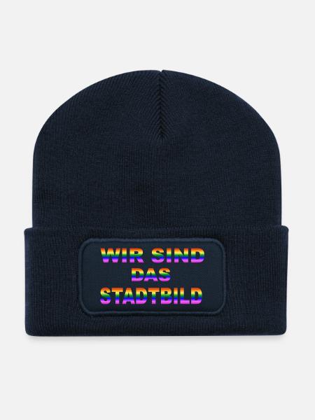 Wir sind das Stadtbild - Recycelte Patch Beanie - French Navy