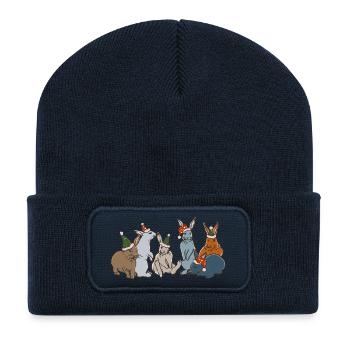 WEIHNACHTSHASEN - Recycelte Patch Beanie - French Navy - Vorne