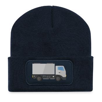 Camion de livraison - Beanie recyclé à patch - bleu marine - Devant