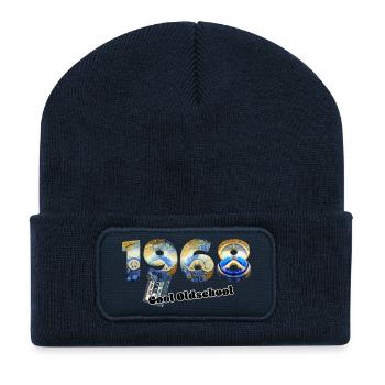 1968 Jahrgang Retro Vintage – Kassette – Cool Olds - Recycelte Patch Beanie - French Navy - Vorne