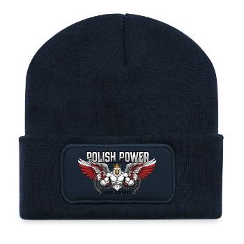 Polnische Kraft – Husaria Gym Beast - Recycelte Patch Beanie - French Navy - Vorne