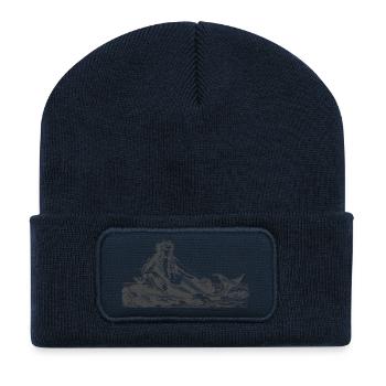 Sirène au bord de la mer - Beanie recyclé à patch - bleu marine - Devant