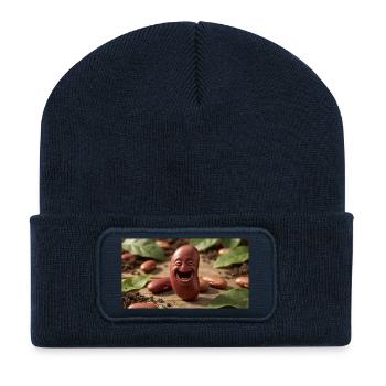 Kicherbohne Lachende Bohne - Recycelte Patch Beanie - French Navy - Vorne