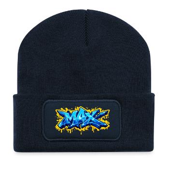 GRAFFITI NAME MAX FOR PERFECT GIFT PRINTABLE - Recycled Patch Beanie - french navy - Front