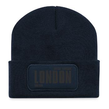 London's Vintage Typography Distress - Recycled Patch Beanie - french navy - Front