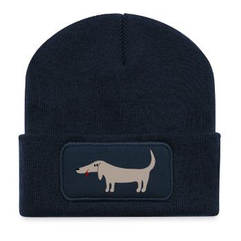 Dachshund - Recycled Patch Beanie - french navy - Front
