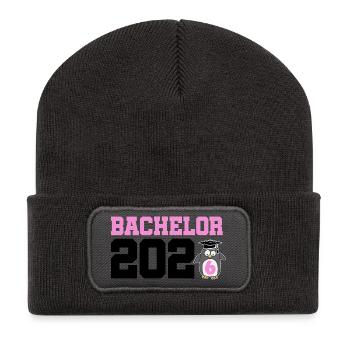 Bachelor 2026 Abschluss Promotion Sponsion - Recycelte Patch Beanie - Dunkelgrau - Vorne