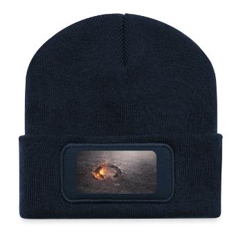 Raille de sabot dans le plancher en cendre - Beanie recyclé à patch - bleu marine - Devant