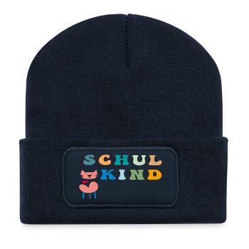 Cœur de chat d’écolier - Beanie recyclé à patch - bleu marine - Devant