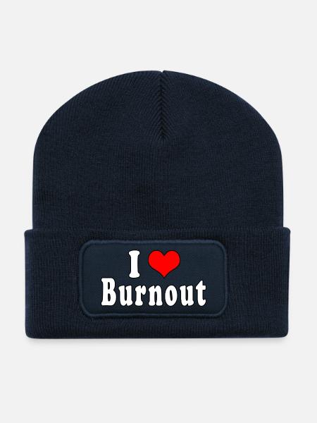 I Love Burnout - Recycled Patch Beanie - french navy