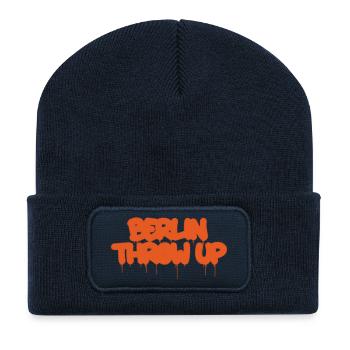 Orange Graffiti Berlin - Beanie recyclé à patch - bleu marine - Devant