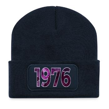 Année numéro 50. Anniversaire 1976 - Beanie recyclé à patch - bleu marine - Devant