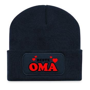 Logo de cœur de grand-mère avec des accents d’amour - Beanie recyclé à patch - bleu marine - Devant