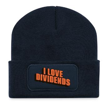 J’adore les dividendes - Beanie recyclé à patch - bleu marine - Devant