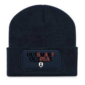 Dominate the Opponent Tactical and Strategy Chess - Recycled Patch Beanie - french navy - Front