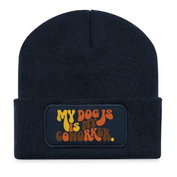 Mon Chien est mon Binôme : Setup Home-Office - Beanie recyclé à patch - bleu marine - Devant