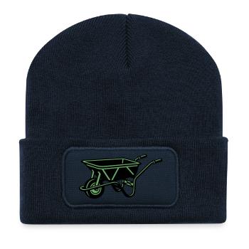 Wheelbarrow Garden Construction Tool - Recycled Patch Beanie - french navy - Front