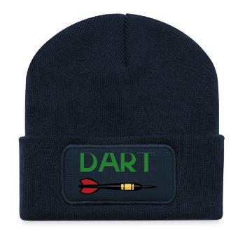 DART Zieltreffer Pfeil Design - Recycelte Patch Beanie - French Navy - Vorne